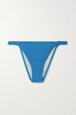 Net Sustain Stretch-repreve Seersucker Bikini Briefs - Blue