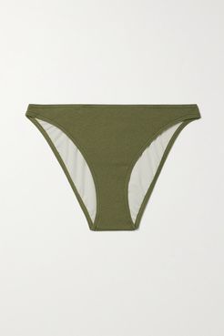 Net Sustain Stretch-repreve Seersucker Bikini Briefs - Army green