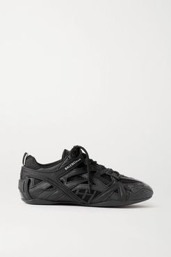 Drive Logo-print Leather, Rubber, Mesh And Suede Sneakers - Black