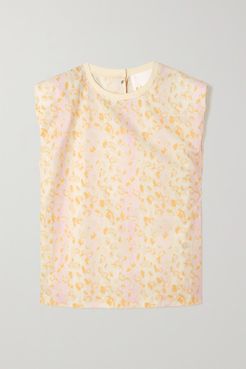 Christie Leopard-print Cotton-jersey Tank - Pastel pink