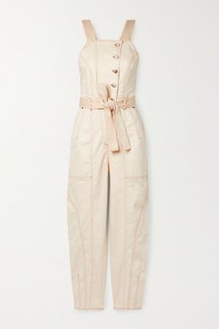 Archer Belted Denim Jumpsuit - Ecru