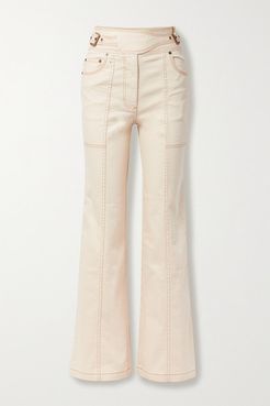 Albie Belted High-rise Wide-leg Denim Jeans - Ecru