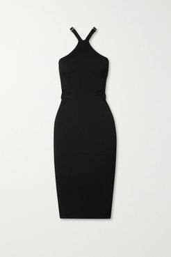 Cutout Ribbed-knit Dress - Black