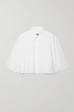 Cropped Cotton-poplin Shirt - White