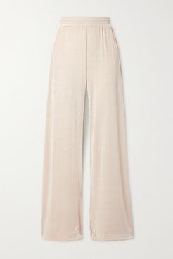 Gates Stretch-knit Wide-leg Pants - Beige