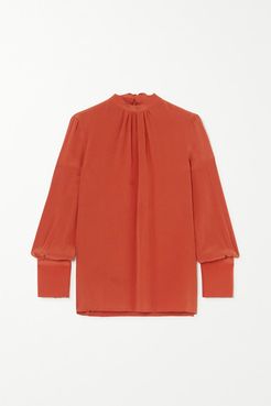 Organic Silk Blouse - Orange