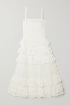 Wray Ruffled Tiered Cotton-voile Maxi Dress - White