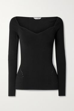 Stretch Modal-blend Jersey Top - Black