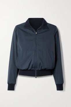 Reversible Shell And Cashmere Bomber Jacket - Navy