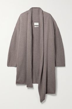 Asymmetric Pima Cotton And Alpaca-blend Cardigan - Brown