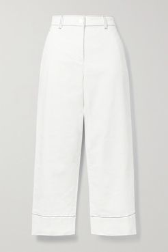 Wallace High-rise Wide-leg Organic Denim Jeans - White