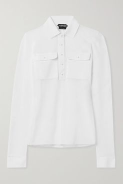 Cotton-blend Polo Shirt - White