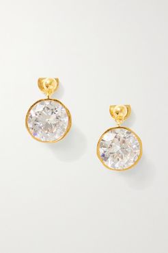 Sphere Gold-tone Crystal Earrings