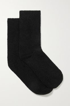 Cotton-blend Terry Socks - Black