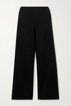 Chuk Merino Wool And Silk-blend Wide-leg Pants - Black