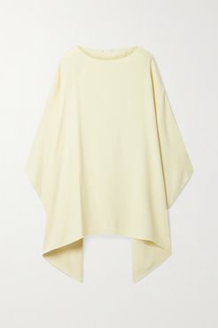 Estela Asymmetric Wool-crepe Top - Cream