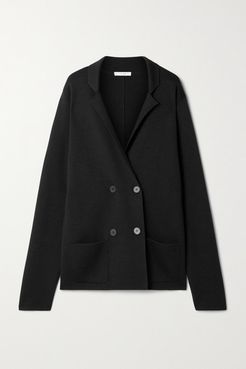 Chopok Double-breasted Oversized Wool And Silk-blend Blazer - Black