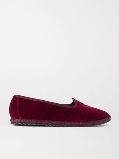 Velvet Slippers - Burgundy