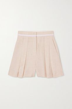 Ariel Pleated Woven Shorts - Beige