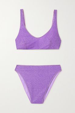 Lumière 90s Stretch-lurex Bikini - Lilac