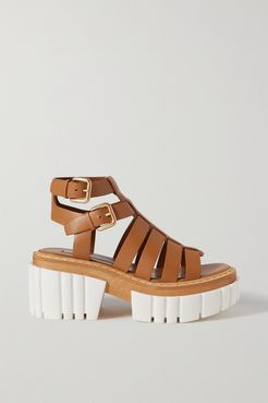 Emilie Vegetarian Leather Platform Sandals - Tan