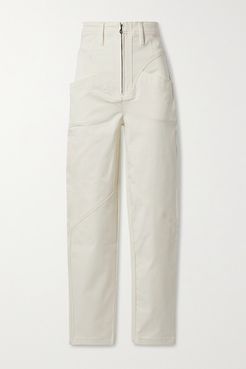 The Lynne Cotton-blend Twill Skinny Pants - Off-white