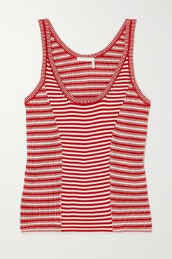 Striped Cotton Tank - Red