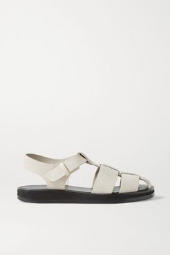 Gaia 1 Woven Textured-leather Sandals - Off-white