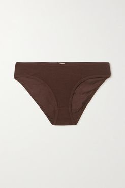 Bell Stretch-bamboo Jersey Briefs - Dark brown