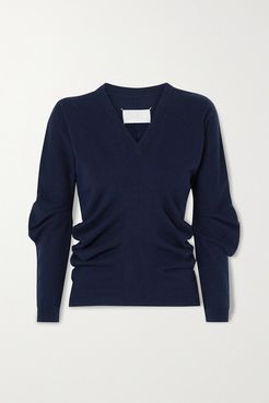 Cashmere And Cotton-blend Sweater - Navy