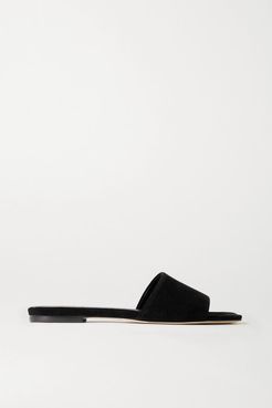 Anna Suede Slides - Black