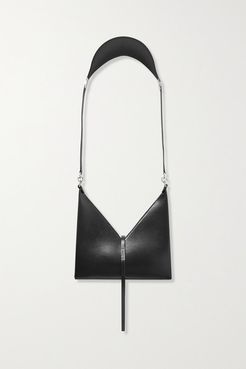 Cut Out Small Leather Shoulder Bag - Black