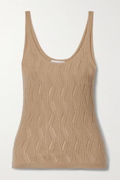 Hurwitz Ribbed Cashmere And Silk-blend Tank - Camel
