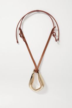 Trudie Kiss Oversized Gold-tone And Leather Necklace