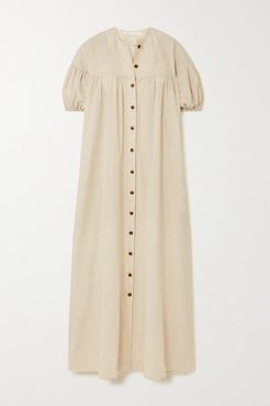 Luann Tiered Cotton And Linen-blend Maxi Dress - Sand