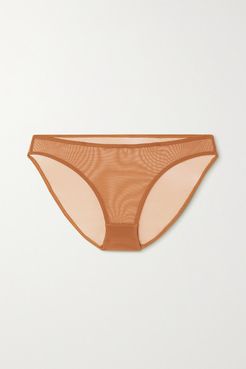 Stretch-tulle Briefs - Tan