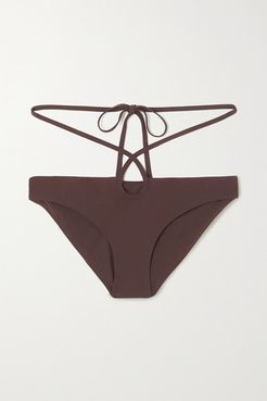 Tie-detailed Bikini Briefs - Brown