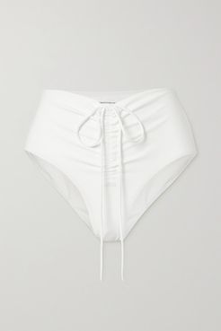 Odessa Tie-detailed Ruched Bikini Briefs - White