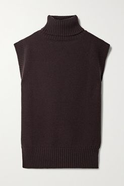 Wool-blend Turtleneck Sweater - Dark brown