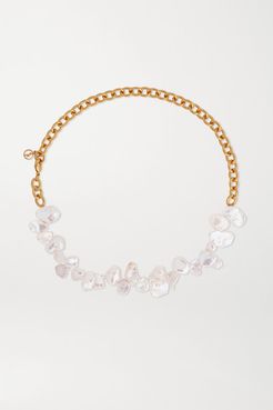 Two Faced Shelley Gold-plated Pearl Necklace