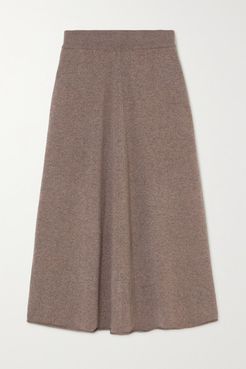 Cashmere-blend Midi Skirt - Brown