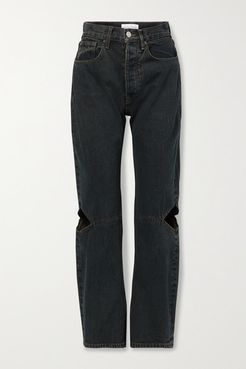 Cowgirl Cutout High-rise Straight-leg Jeans - Black