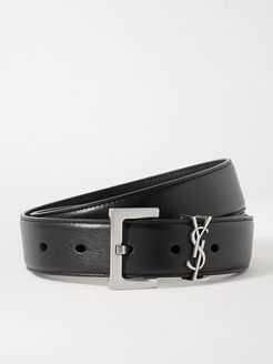 Monogramme Leather Belt - Black
