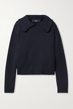 Walton Ruffled Cashmere Sweater - Midnight blue