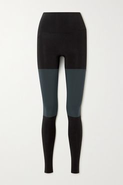 Two-tone Stretch-jersey Stirrup Leggings - Black