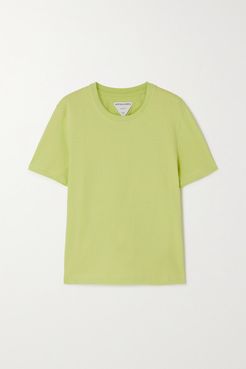 Washed Cotton-jersey T-shirt - Chartreuse