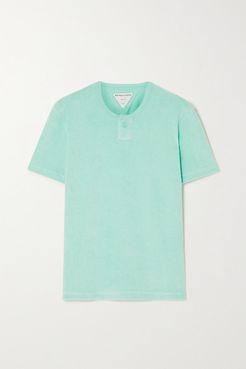 Cotton-blend Terry T-shirt - Blue