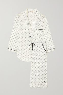 Kingsley Polka-dot Cotton Pajama Set - White