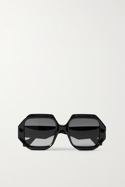 Octagon-frame Acetate Sunglasses - Black