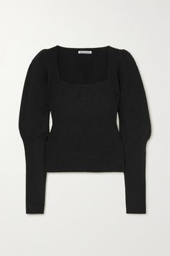 Net Sustain Piazza Ribbed Recycled Cashmere-blend Sweater - Black